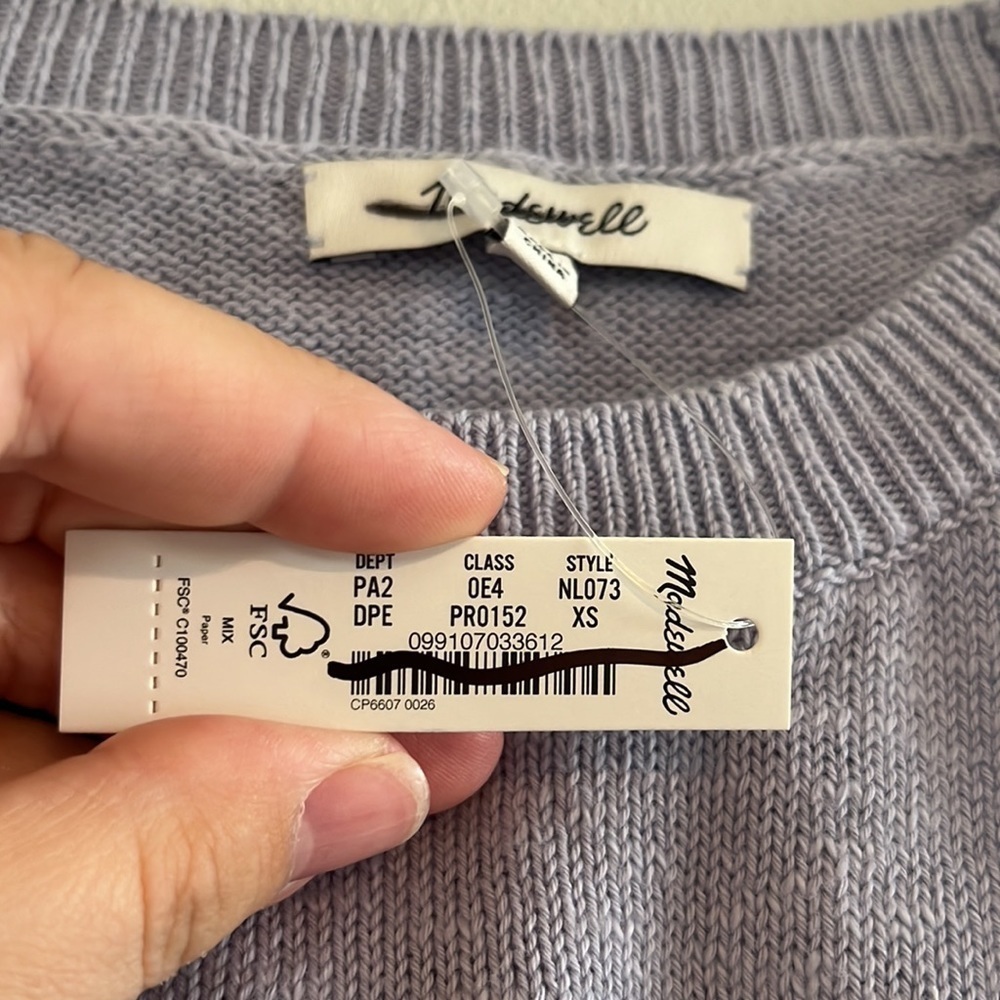 Madewell Crochet-Trim Crop Sweater Tank - Picture 3 of 6